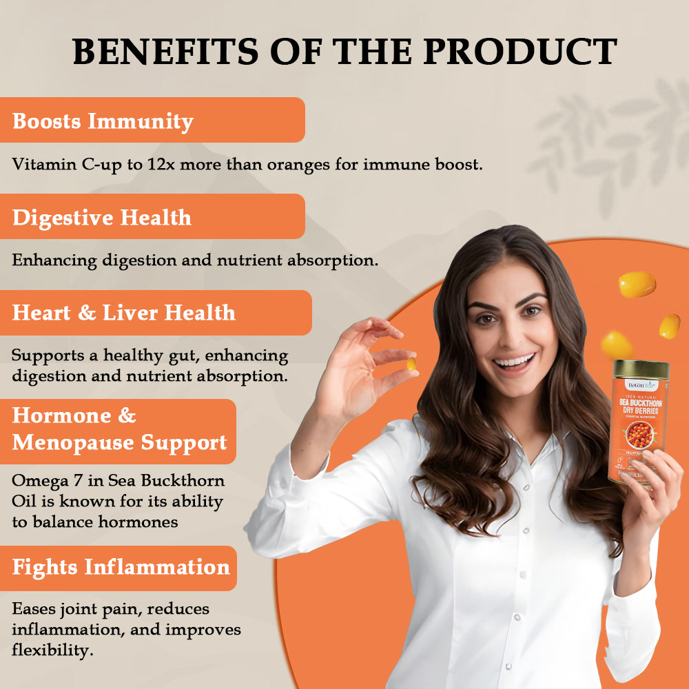 Sea Buckthorn Dry Berries | 100% Pure & Nutrient-Rich