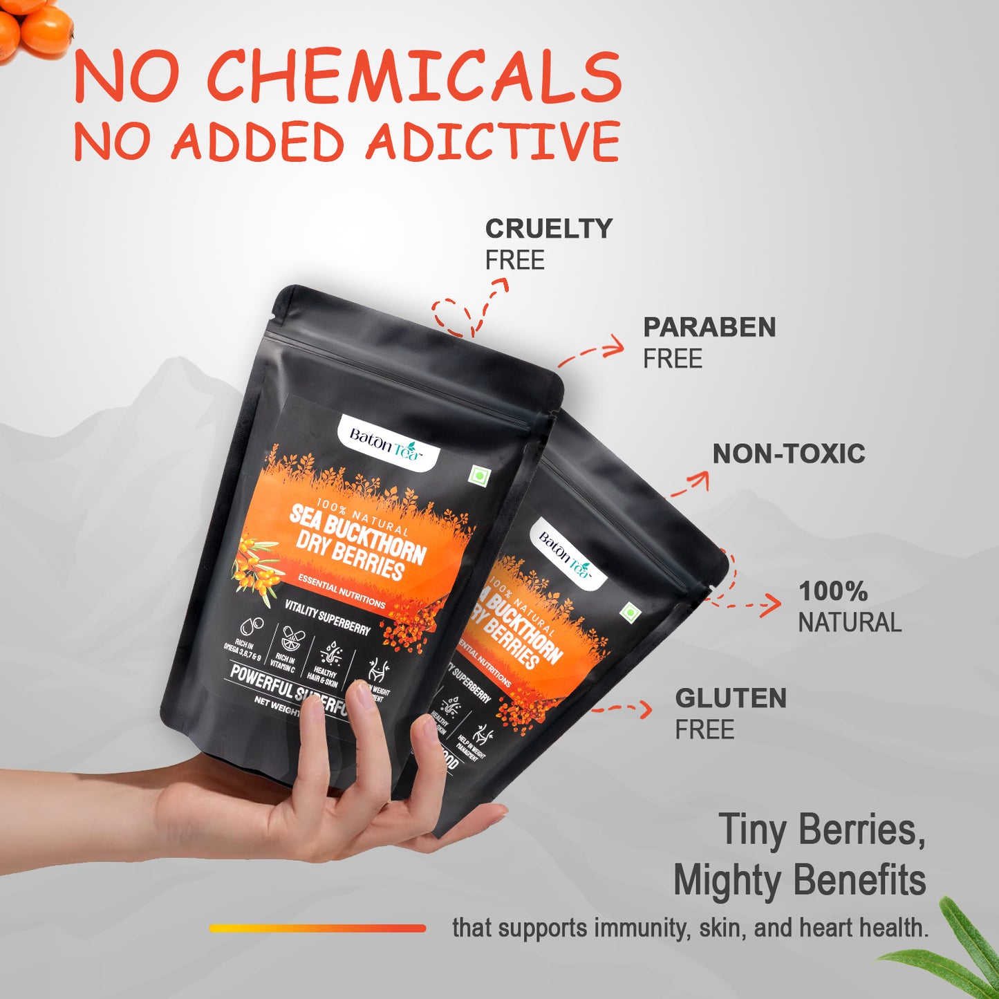 Buy Organic Dried Sea Buckthorn Berries Baton Tea