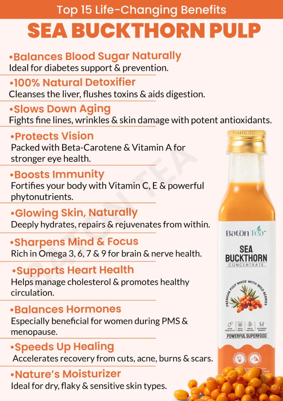 Sea Buckthorn Pulp – 250ml | 100% Pure, Organic & Nutrient-Rich