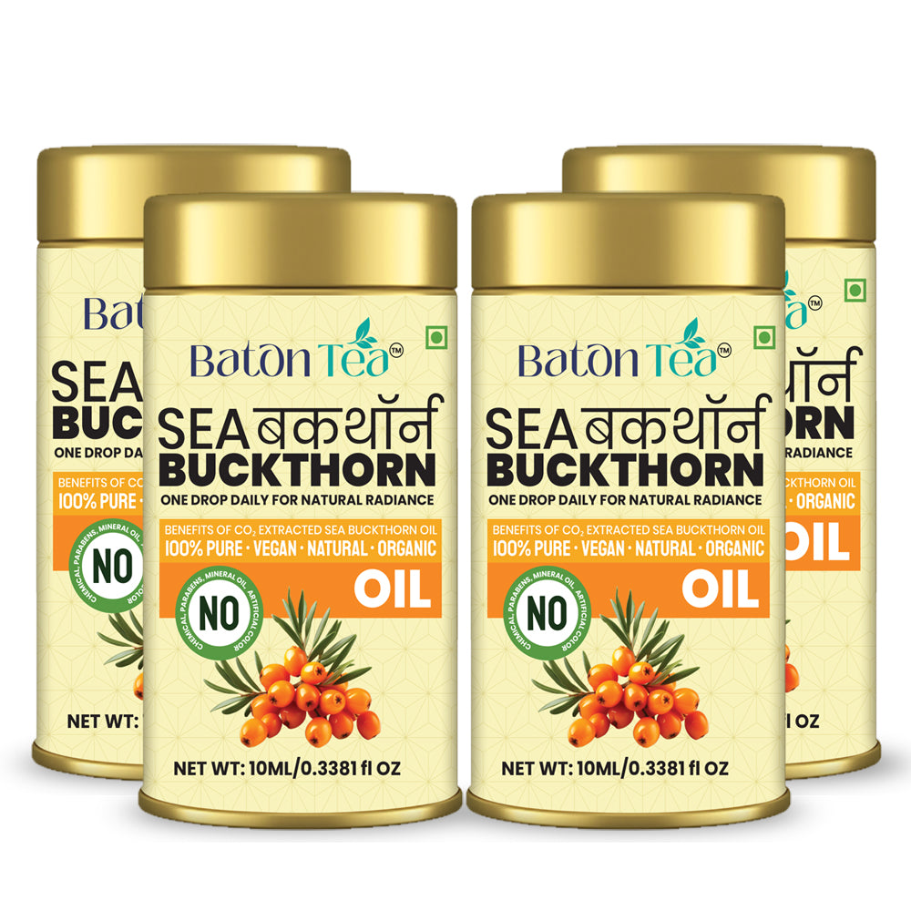 BATON TEA Sea Buckthorn Berry Oil 10ml | Collagen Boosting Face & Hair Oil