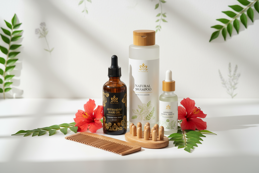 Baton Hair Fall Control Premium Combo | Herbal Hair Oil + Natural Shampoo +Herbal Hair Serum + Neem Wood Comb + Scalp Massager| Anti Hair Fall, Dandruff Control & Hair Growth Kit | 100% Ayurvedic & Chemical Free | For Men & Women