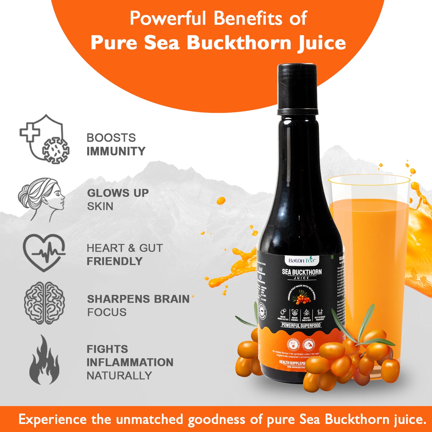 Buy Sea Buckthorn Pulp – 250ml | Pure, Organic & Nutrient-Rich