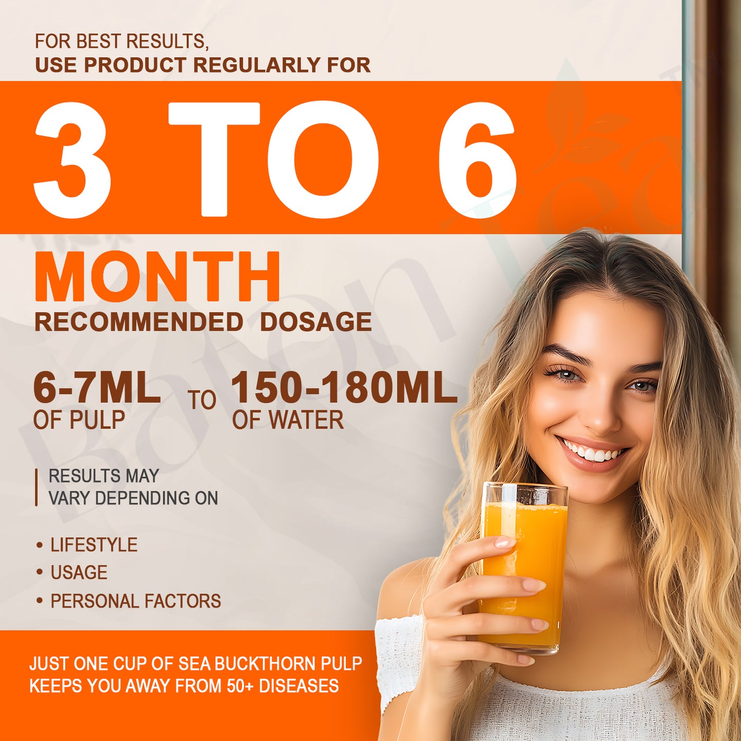 Sea Buckthorn Pulp Juice 300ml – 100% Pure & Organic