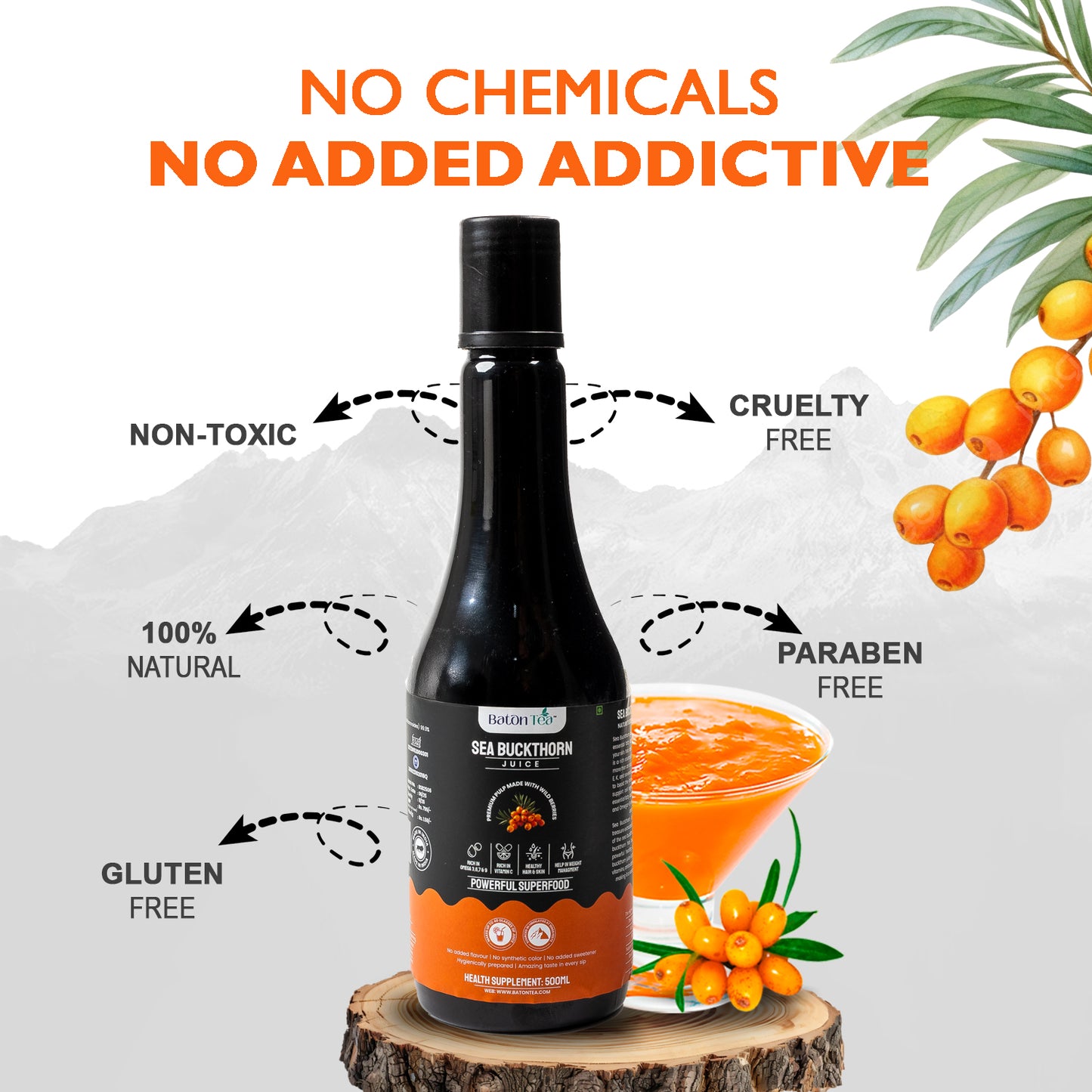Buy Sea Buckthorn Pulp – 250ml | Pure, Organic & Nutrient-Rich