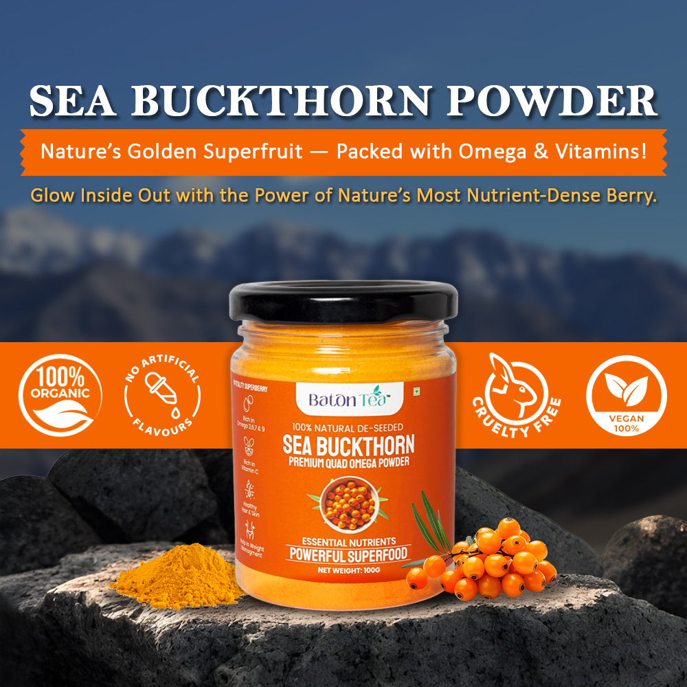 Sea Buckthorn Powder | 100% Pure, Organic & Nutrient-Rich