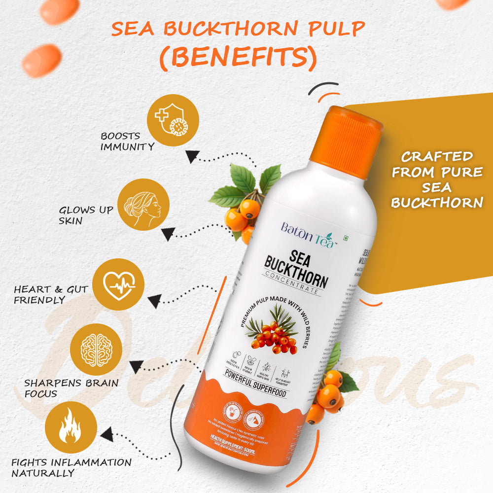 Sea Buckthorn Pulp – 500ml | 100% Pure, Organic & Nutrient-Rich