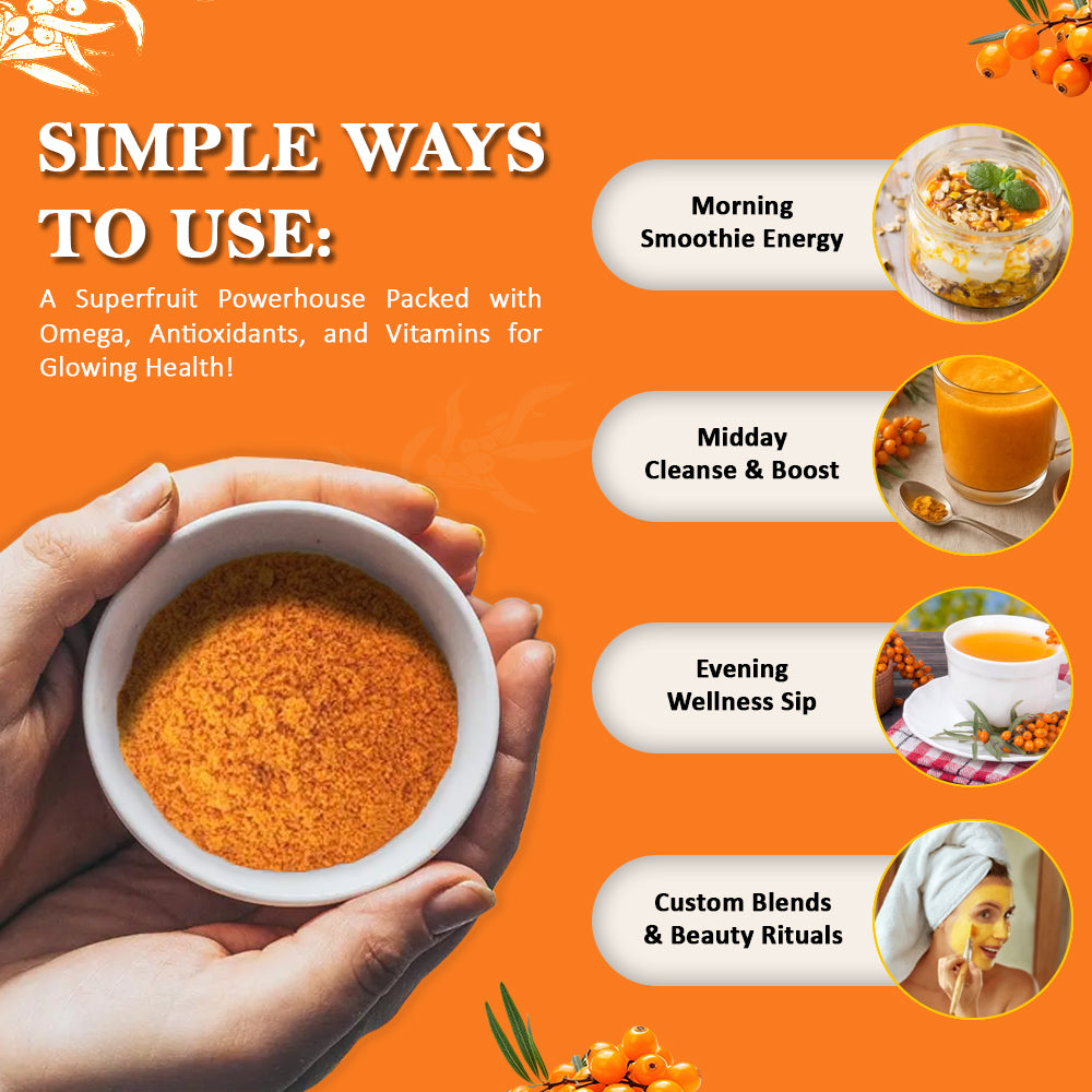 Sea Buckthorn Powder | 100% Pure, Organic & Nutrient-Rich