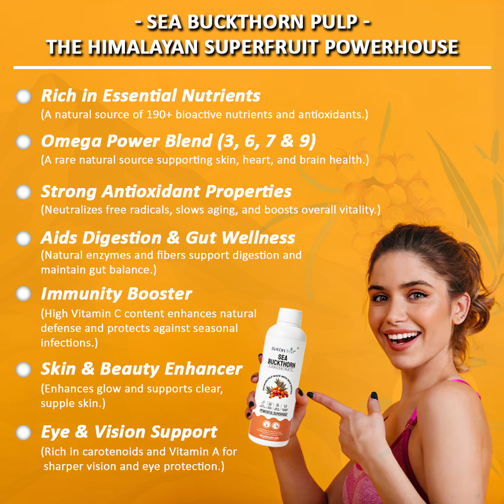 Sea Buckthorn Pulp Plastic Bottle | 100% Pure, Organic & Nutrient-Rich