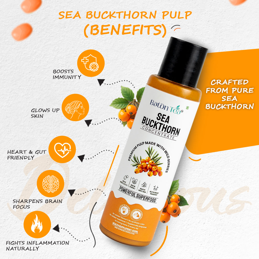 Sea Buckthorn Pulp Bottle – 100ml | 100% Pure, Organic & Nutrient-Rich