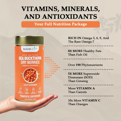 Sea Buckthorn Dry Berries | 100% Pure & Nutrient-Rich