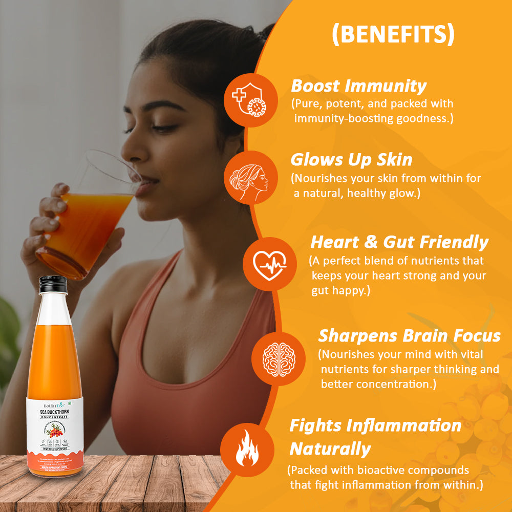 Sea Buckthorn Pulp Glass Bottle – 300ml | 100% Pure, Organic & Nutrient-Rich