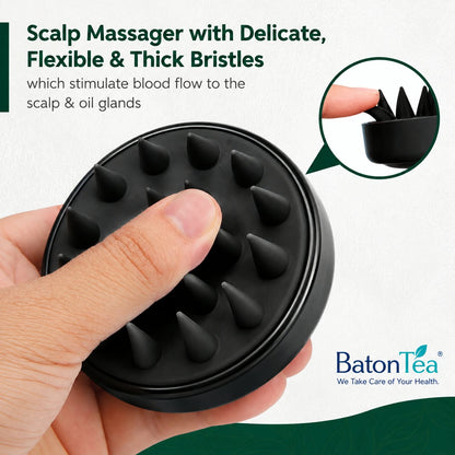 Baton Scalp Massager Shampoo Brush – Silicone Scalp Massage & Hair Care Brush