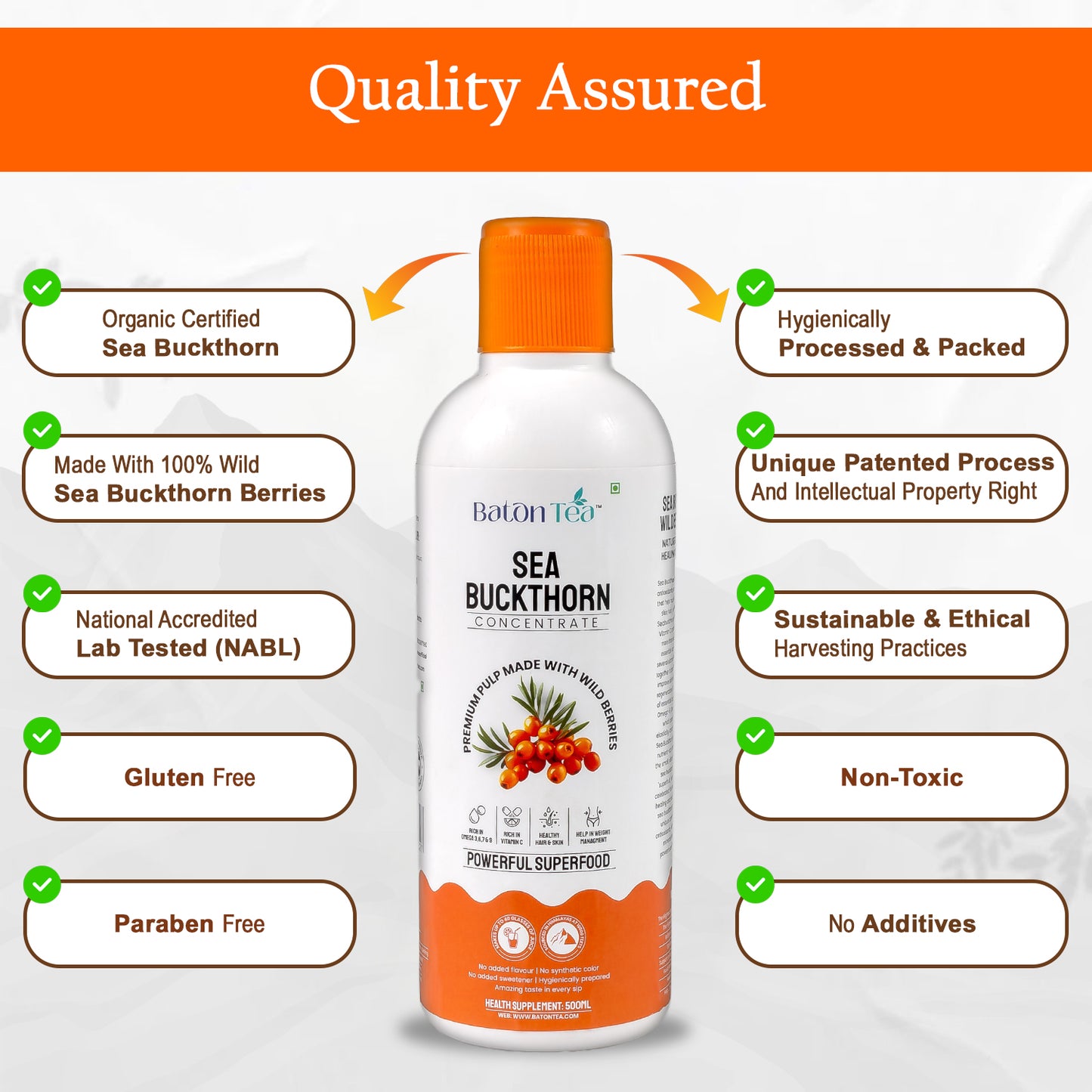 Sea Buckthorn Pulp – 500ml | 100% Pure, Organic & Nutrient-Rich