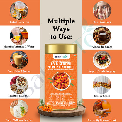 Baton Tea Himalayan Sea Buckthorn Dry Berries from Ladakh