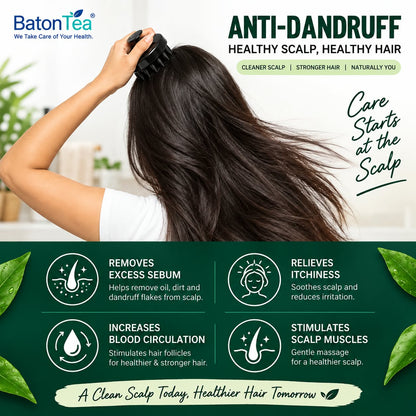 Baton Scalp Massager Shampoo Brush – Silicone Scalp Massage & Hair Care Brush