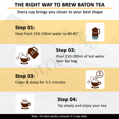 Baton Tea Daily Detox Tea | 18 Natural Herbs & Botanicals | Herbal Tea for Daily Wellness & Metabolism Support