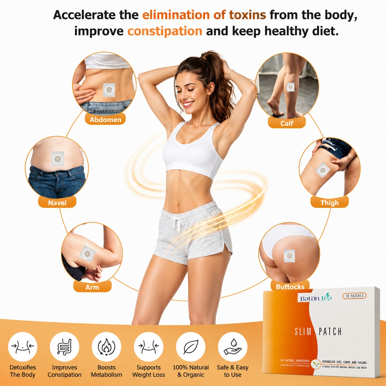 Baton Tea Slim Patch – Belly Button Wellness Patch for Weight Management