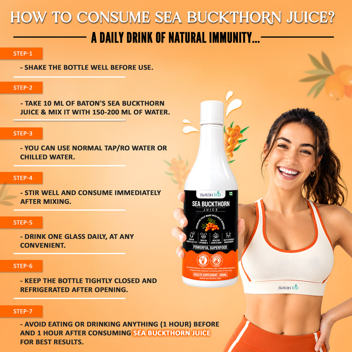 Baton Tea Himalayan Sea Buckthorn Juice 500ml