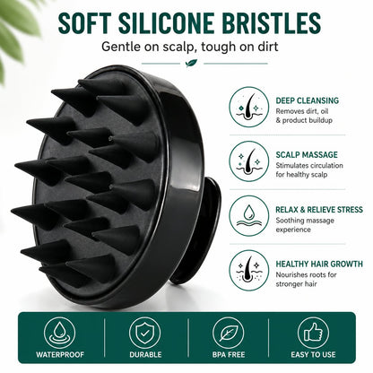 Baton Scalp Massager Shampoo Brush – Silicone Scalp Massage & Hair Care Brush