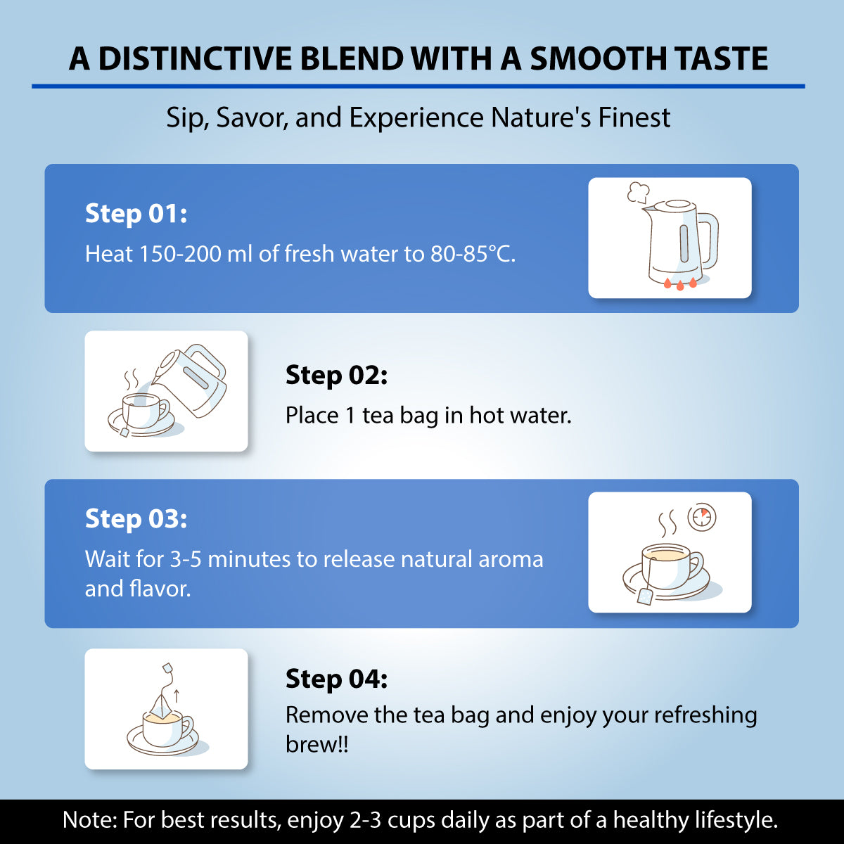 Blue Tea brewing instructions