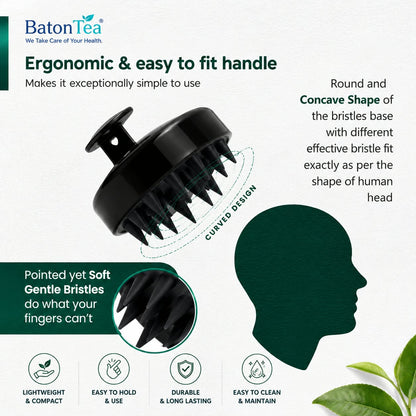 Baton Scalp Massager Shampoo Brush – Silicone Scalp Massage & Hair Care Brush