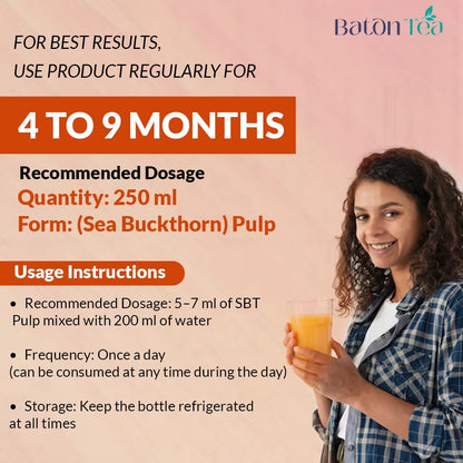 Sea Buckthorn Pulp – 250ml | 100% Pure, Organic & Nutrient-Rich