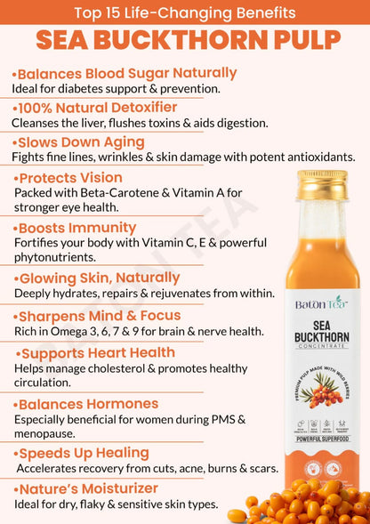 Sea Buckthorn Pulp – 250ml | 100% Pure, Organic & Nutrient-Rich