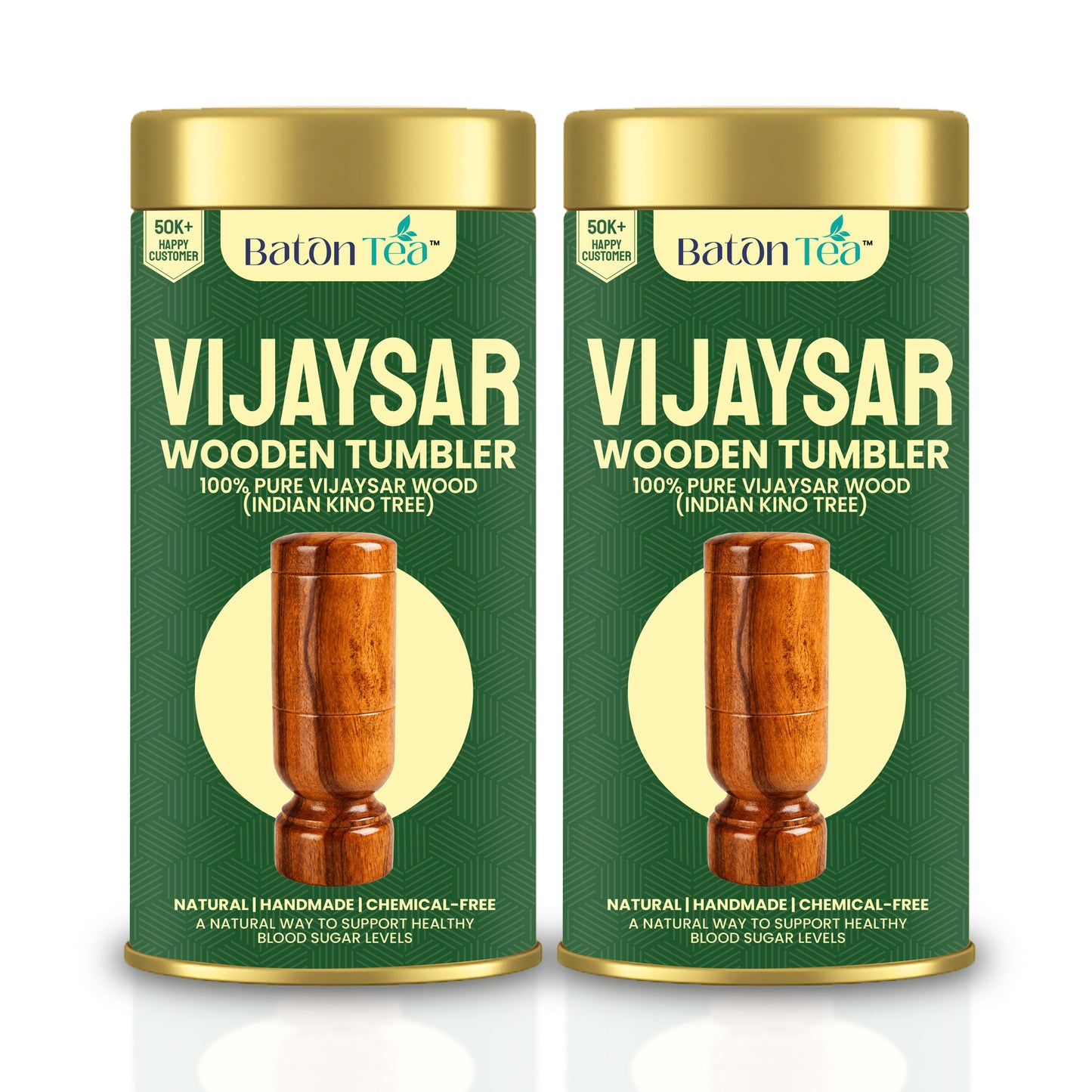Baton Tea Vijaysar Large Wooden Tumbler – 100% Pure Natural Wooden Water Glass