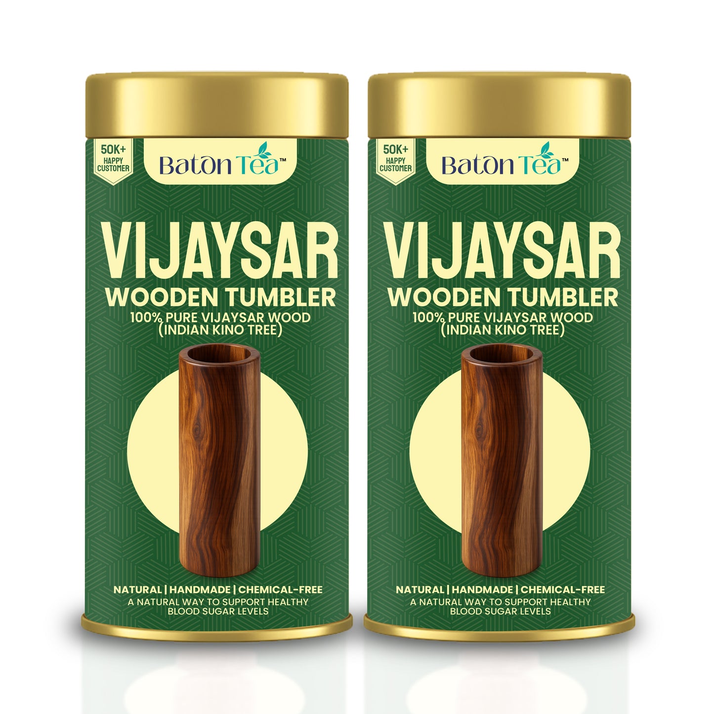 Baton Tea Vijaysar Jambo Wooden Tumbler – 100% Pure Natural Wooden Water Glass
