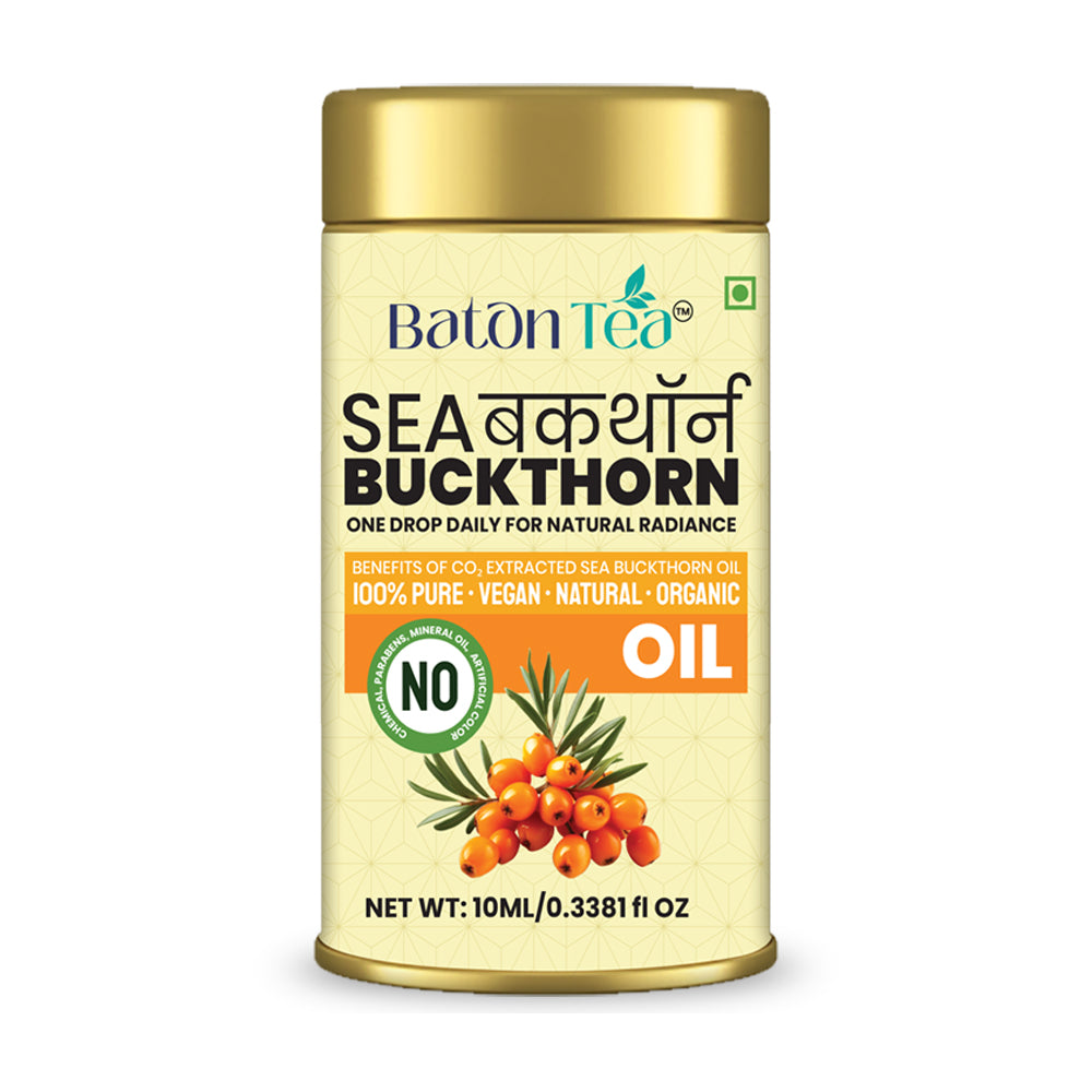 BATON TEA Sea Buckthorn Berry Oil 10ml | Collagen Boosting Face & Hair Oil