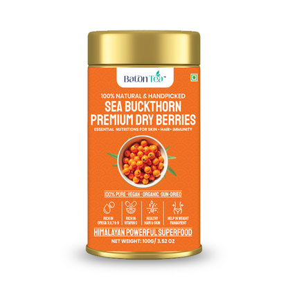 Sea Buckthorn Dry Berries | 100% Pure & Nutrient-Rich | 100GM
