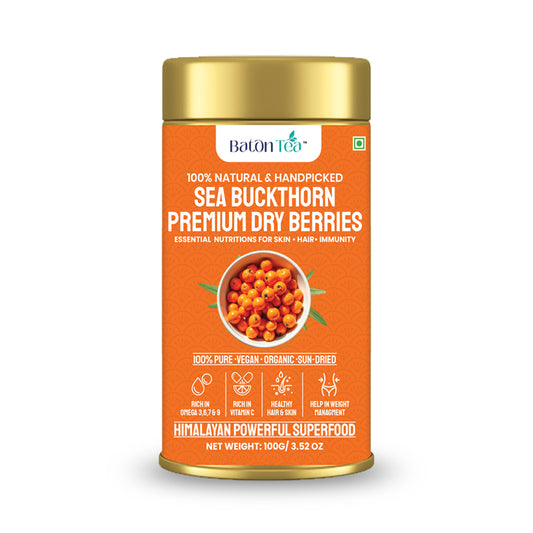 Sea Buckthorn Dry Berries | 100% Pure & Nutrient-Rich | 100GM