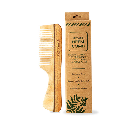 Baton 100% Pure Neem Wood Handel Comb for Hair Growth & Dandruff Control