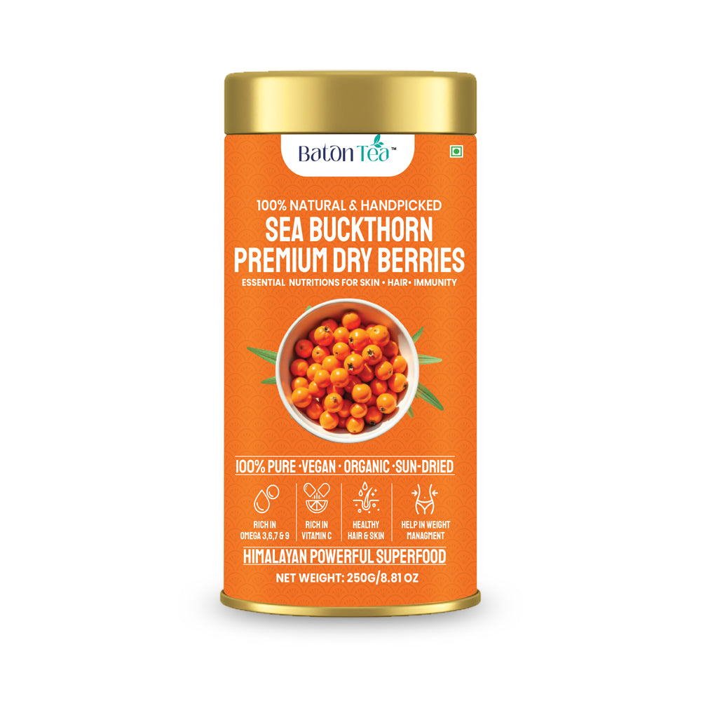 Sea Buckthorn Dry Berries | 100% Pure & Nutrient-Rich | 250 G