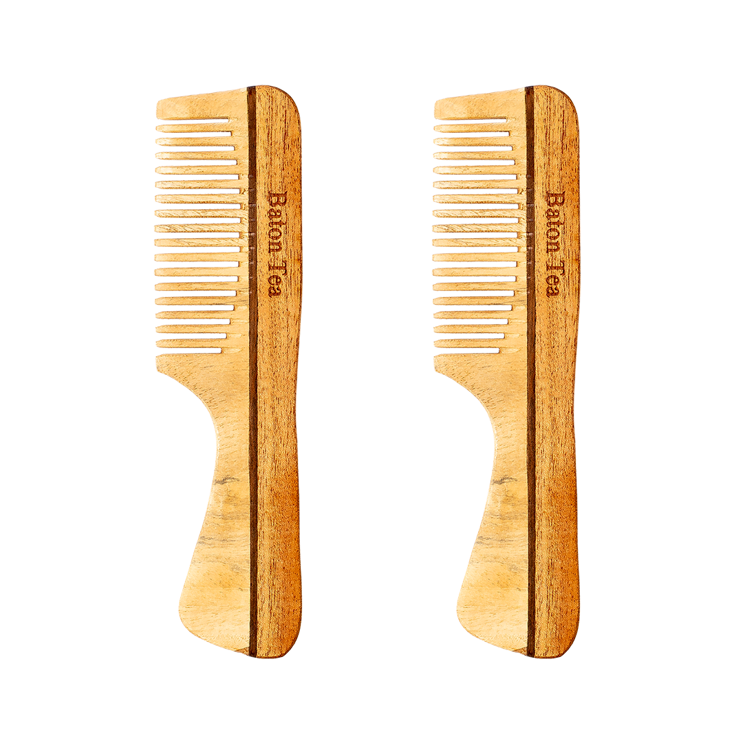 Baton 100% Pure Neem Wood Handel Comb for Hair Growth & Dandruff Control