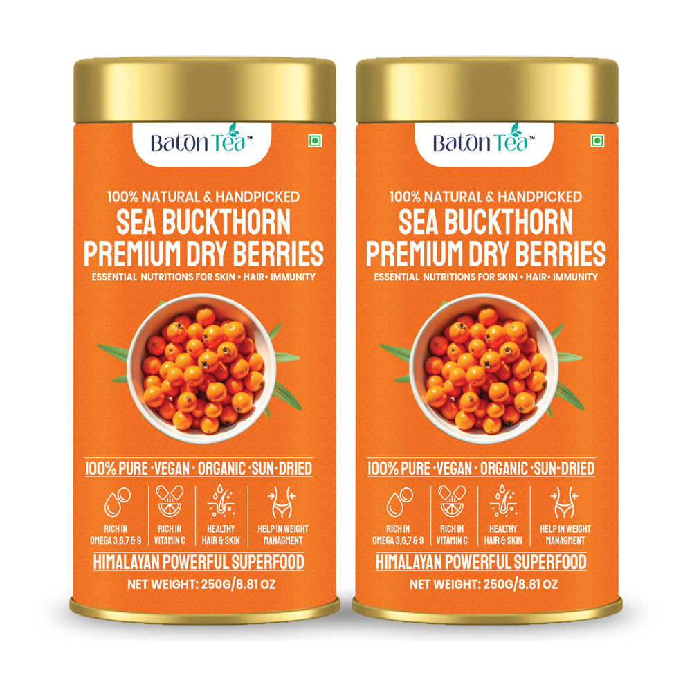 Sea Buckthorn Dry Berries | 100% Pure & Nutrient-Rich | 250 G