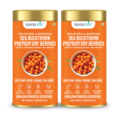 Sea Buckthorn Dry Berries | 100% Pure & Nutrient-Rich | 250 G