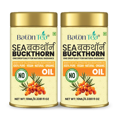 BATON TEA Sea Buckthorn Berry Oil 10ml | Collagen Boosting Face & Hair Oil