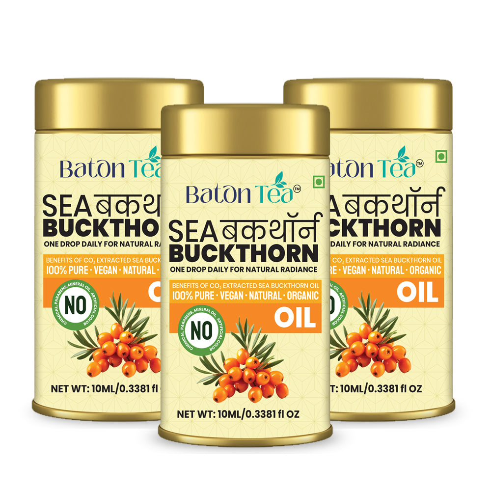 BATON TEA Sea Buckthorn Berry Oil 10ml | Collagen Boosting Face & Hair Oil