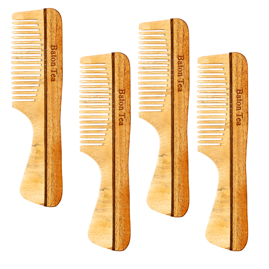 Baton 100% Pure Neem Wood Handel Comb for Hair Growth & Dandruff Control