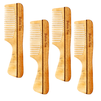Baton 100% Pure Neem Wood Handel Comb for Hair Growth & Dandruff Control
