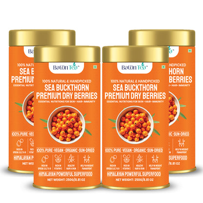 Sea Buckthorn Dry Berries | 100% Pure & Nutrient-Rich | 250 G