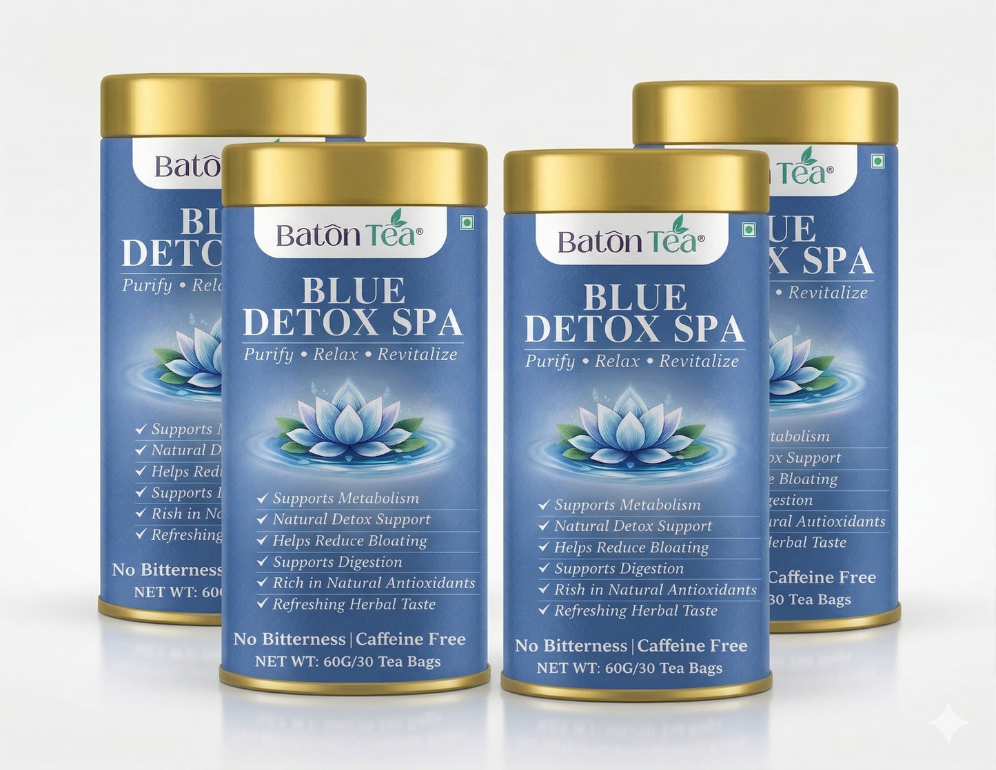 4 Cans of Blue Flower Tea