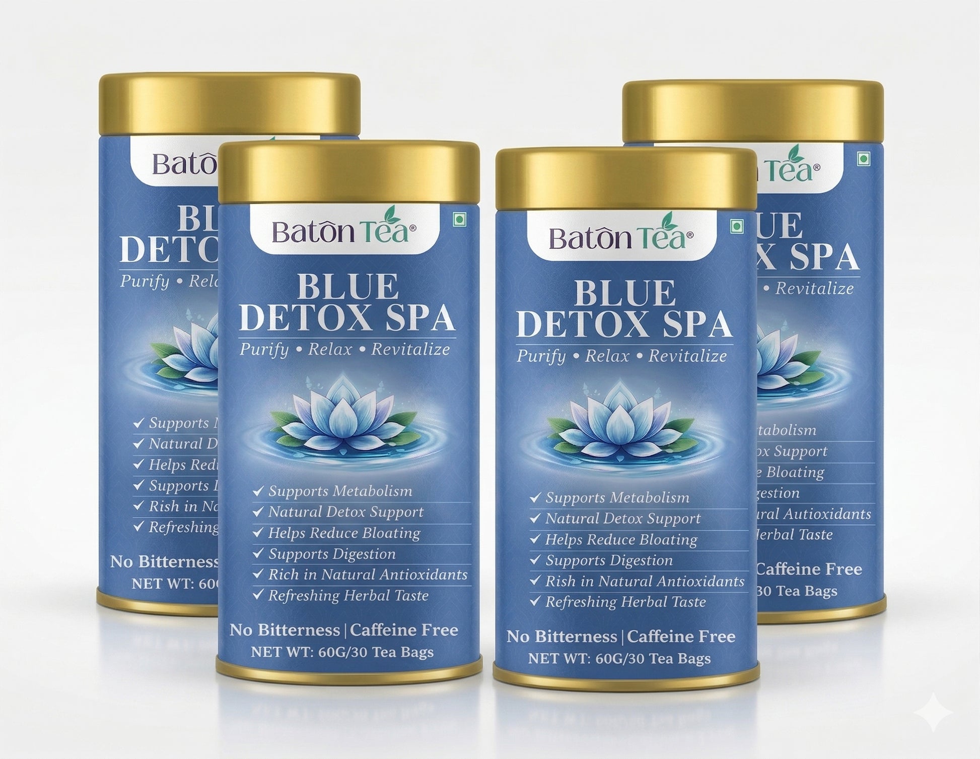 4 Cans of Blue Flower Tea