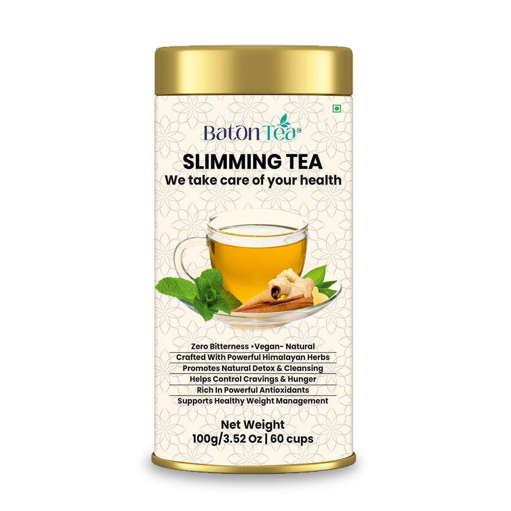 Baton  Slimming Tea 100gm– Herbal Loose Leaf Tea Tin Box for Weight Management & Natural Detox