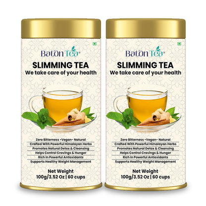 Baton  Slimming Tea 100gm– Herbal Loose Leaf Tea Tin Box for Weight Management & Natural Detox