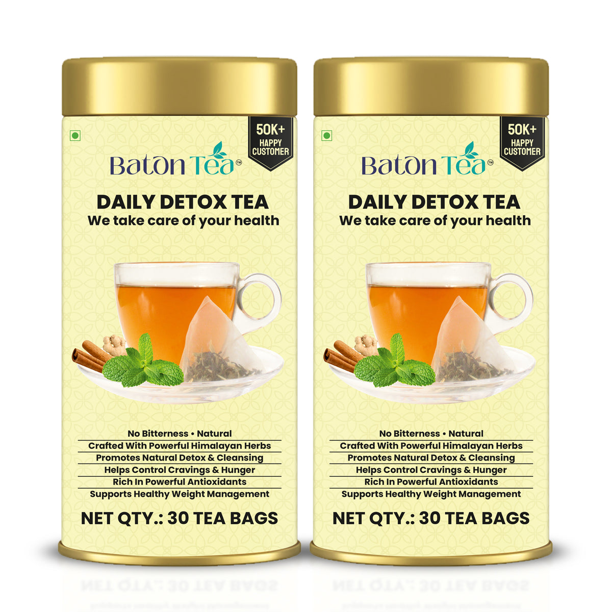 Baton Tea Daily Detox Tea | 18 Natural Herbs & Botanicals | Herbal Tea for Daily Wellness & Metabolism Support