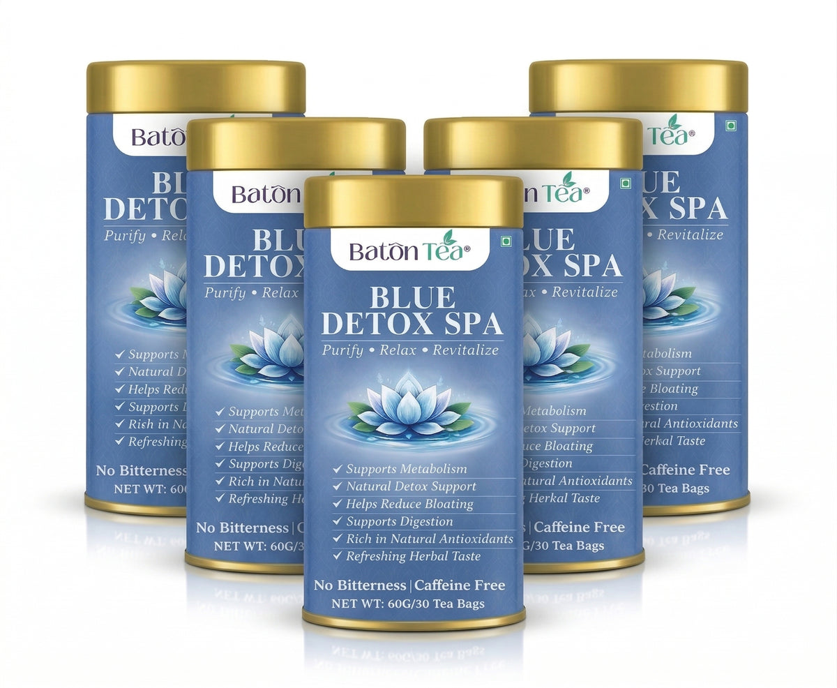 Baton Tea Blue Detox Tea – Natural Herbal Detox Tea, Caffeine-Free & Antioxidant-Rich