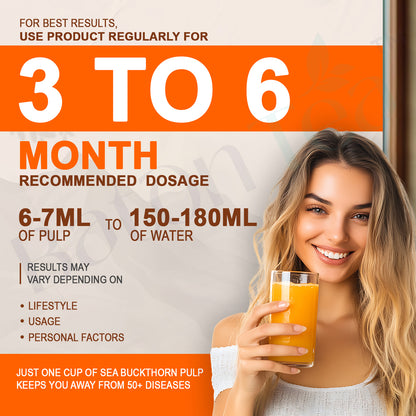Sea Buckthorn Pulp Juice 300ml – 100% Pure & Organic